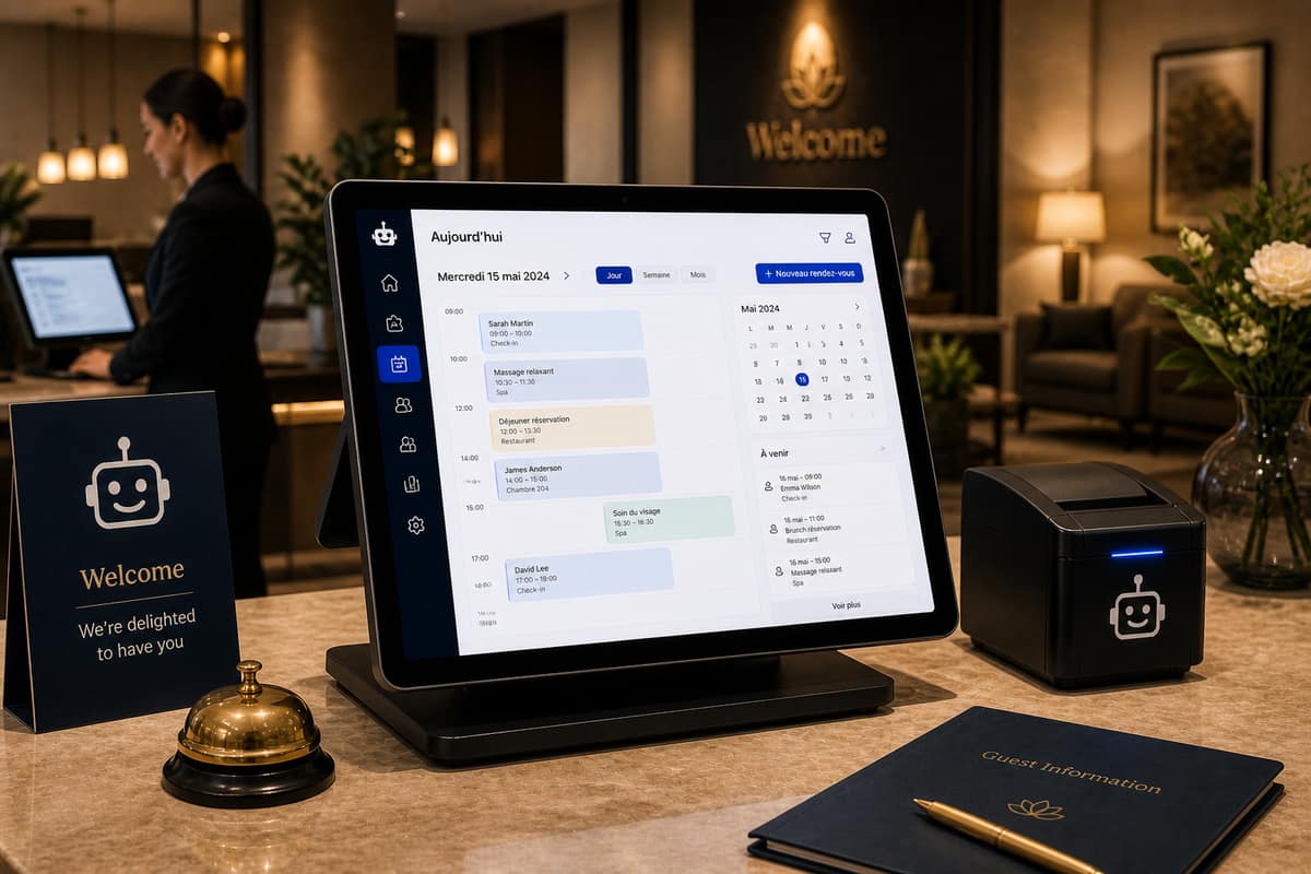 Beauty business using RobotCaisse tablet