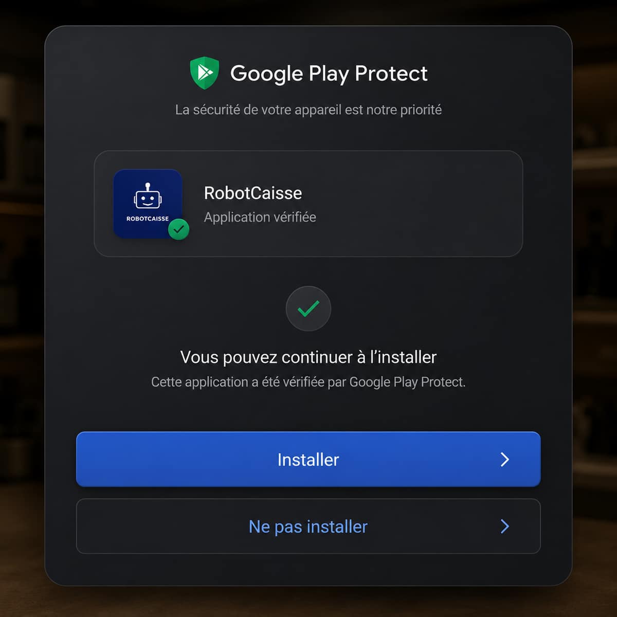 Google Play Protect Certification badge for RobotCaisse